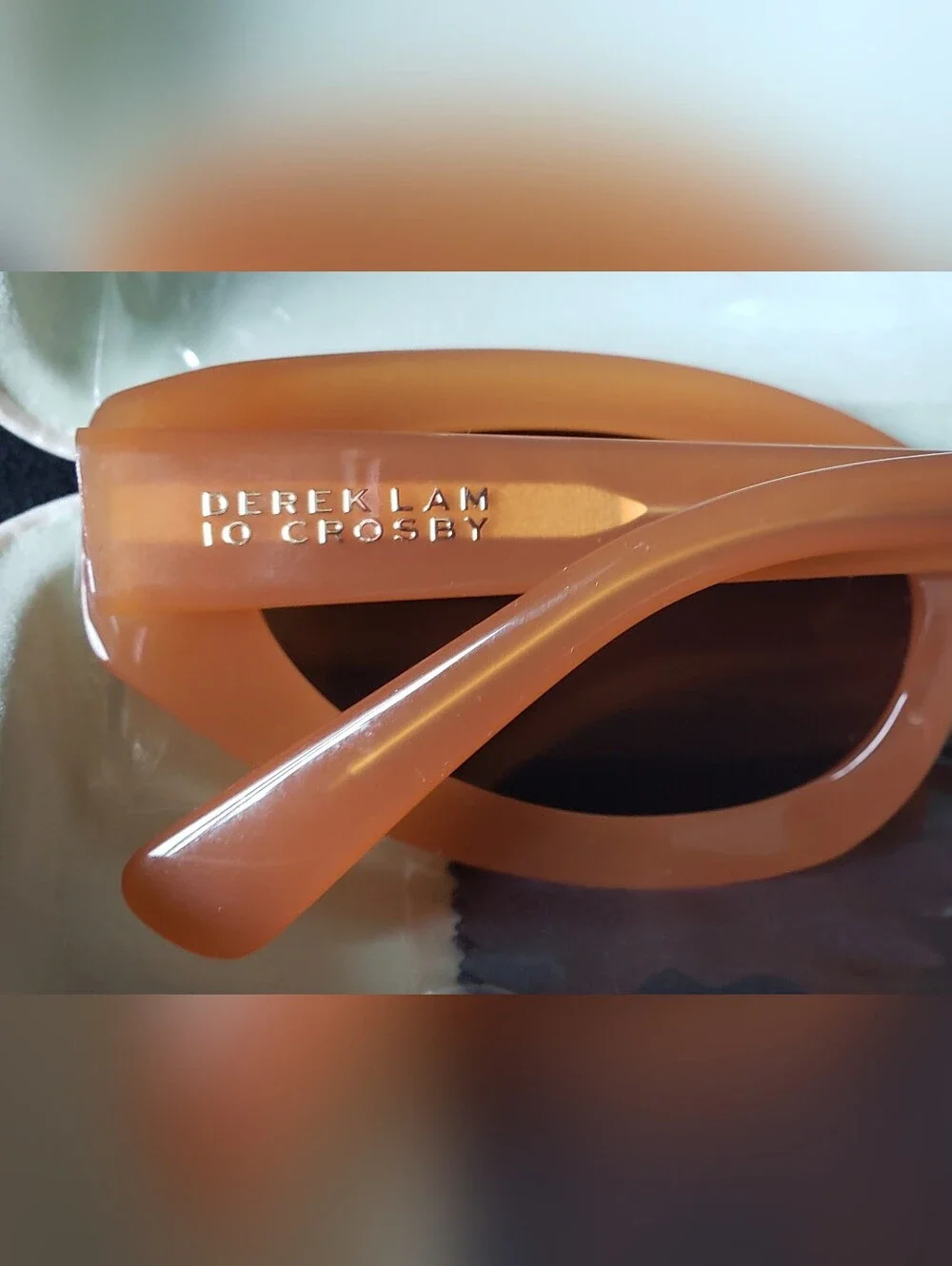 NEW Derek Lam 10 Crosby Vesper Sunglasses Peach Orange Handmade in Italy w/Case